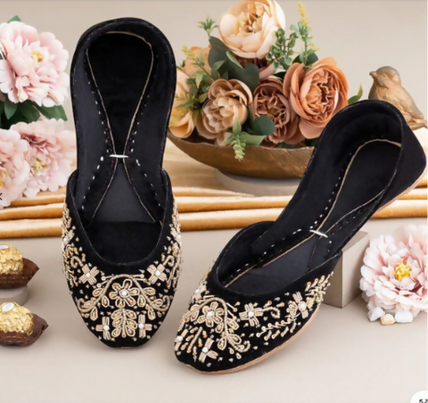 Black Fancy Designer Khusa For Girl’s