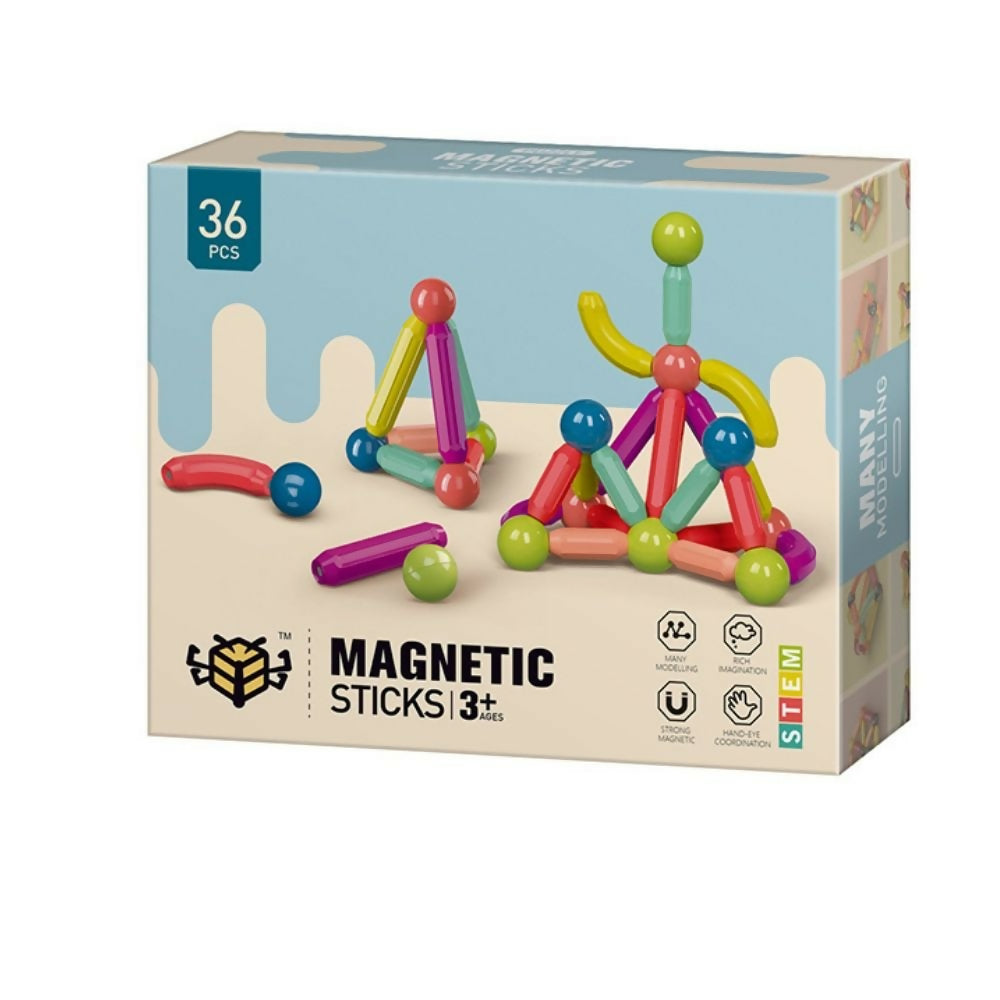Magnetic Toys Building Blocks - 36 PCS Kids Magnet Stick Magnet Balls And Rod Set Toddler Stem Stick Toy Learning Educational Blocks Games Stacking Toys For Boy and Girl