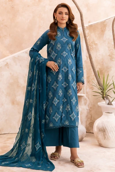 Mahhe MH-01 : Unstitched Embroidered Lawn 3PC - ValueBox