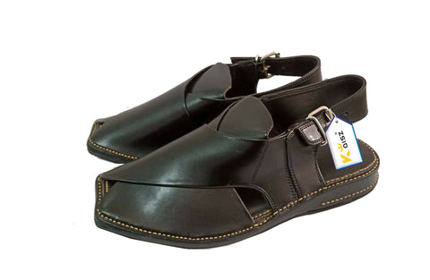 Peshawari Zardari Chappal Black