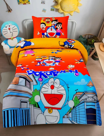 Digital-Printed-Junior-Single-Bed-Sheet-Doraemon-Apricot-1572