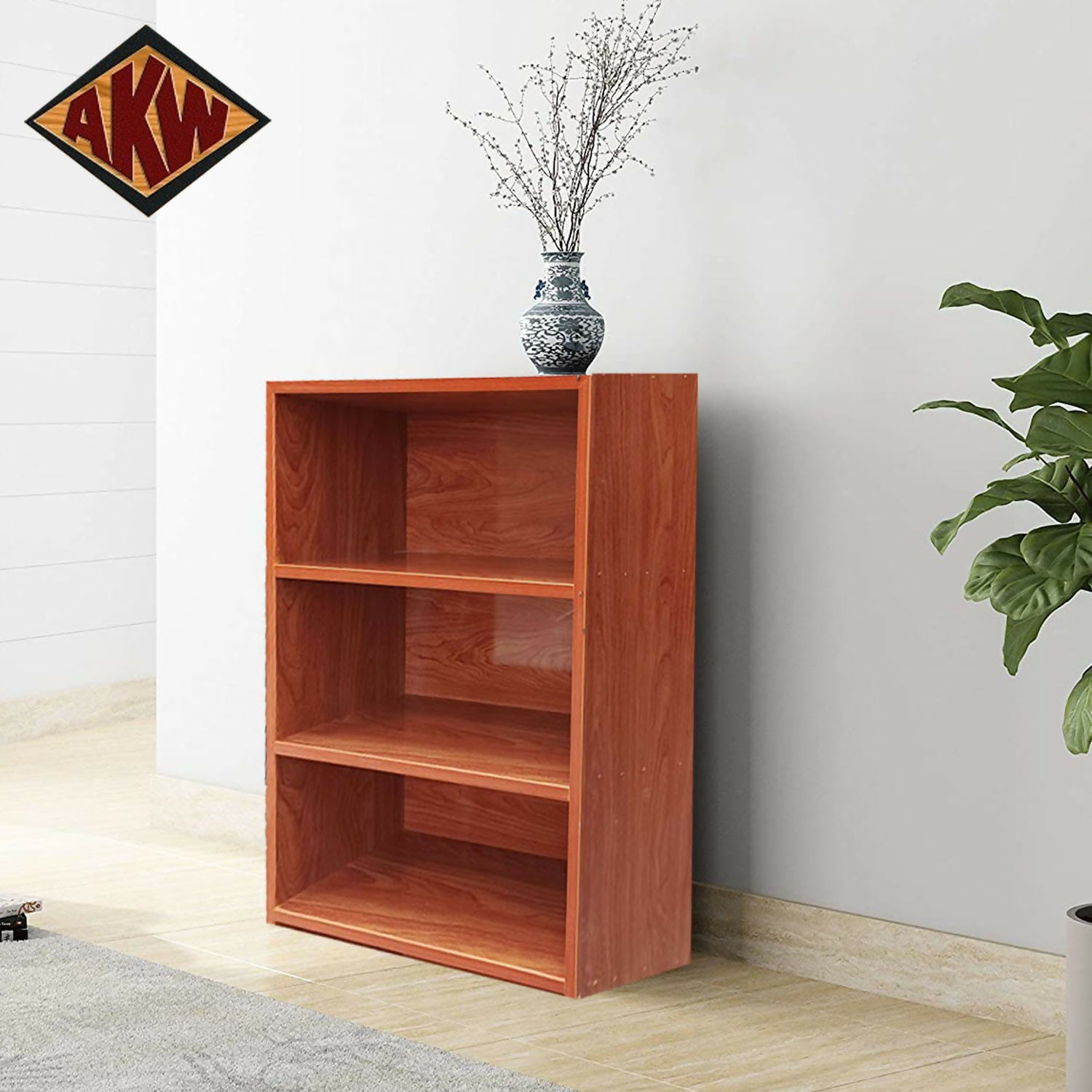 AKW 3-Tier Open Shelf, Espresso Book rack multiples Use Storage Cabinet with Cubes,Office, Kitchen, Closet, Bedroom, Living Room, Study Room, Nursery for kids bag...