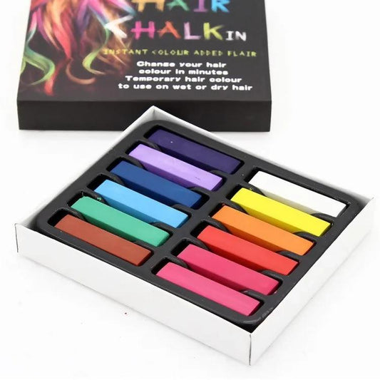 Fashion Temporary Colors Non-toxic Hair Chalk Dye Soft Hair Pastels Kit Newest Hair Color Pack of 24 Pro Temporary Hair Dye Hot Dye Salon Party Hair style for Hair Coloring Tool Hair Color Fashion Hair Accessories Curler, straight hair - ValueBox