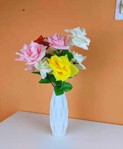 rose-artificial-flower-bunch-with-pot