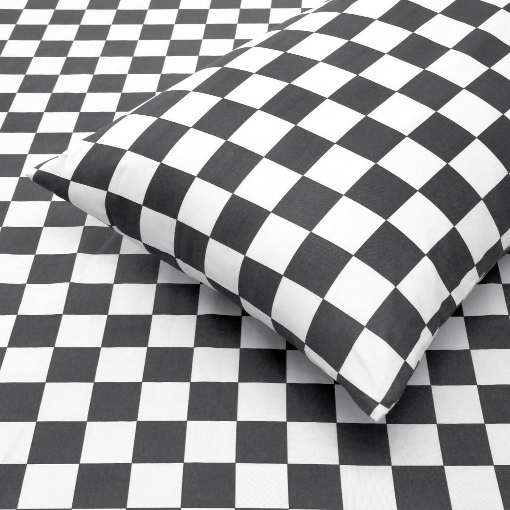 Fitted-Bed-Sheet-Grey-Chess-Apricot-5256