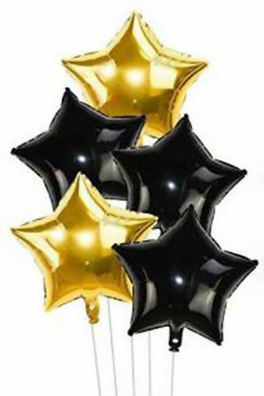 Pack of 5 Star Foil Balloons Large (18 inches) for Happy Birthday, Wedding, Anniversary,