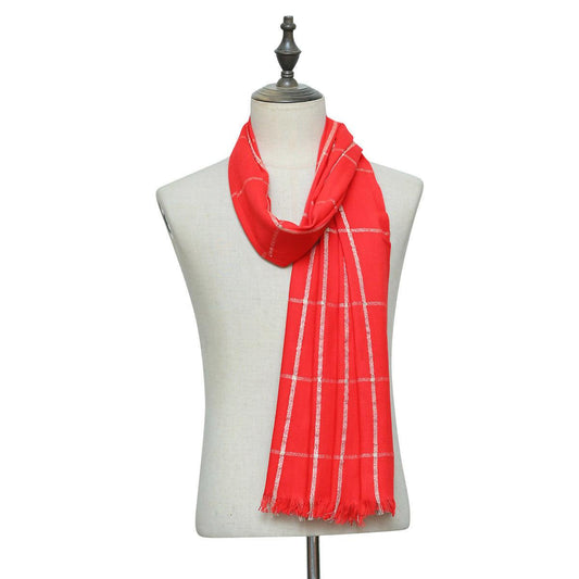 Gold foil hot Red Lawn Scarf - ValueBox