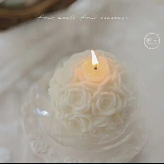 3D Creative Rose Flower Candle | Ball Rose Ball Candles Wedding favor gift candles scented candle - Rose ball candle - Mother Day Gift - Valantine Day Gift - Wedding Gift - Gift For Wife - Gift for Sister - Cute Love Candle GIFT
