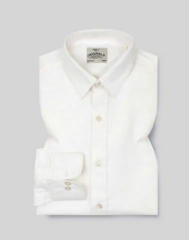 White Slub Oxford Shirt