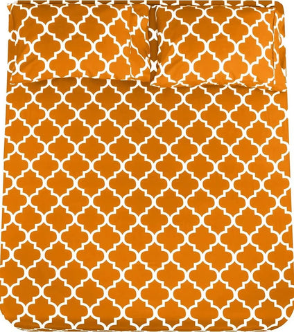 3-PCs-Double-Bed-Sheet-Mustard-Geometric-Apricot-8386