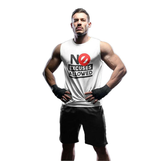 Khanani's No Excuses Allowed Men's Sleeveless shirts for gym tank tops - ValueBox