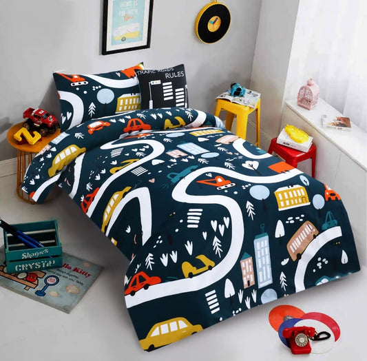 Digital-Printed-Junior-Single-Bed-Sheet-4720-Traffic-Apricot-3909