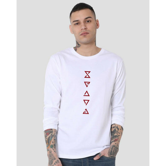 Khanani's Graphic printed full sleeve white t shirt for men - ValueBox