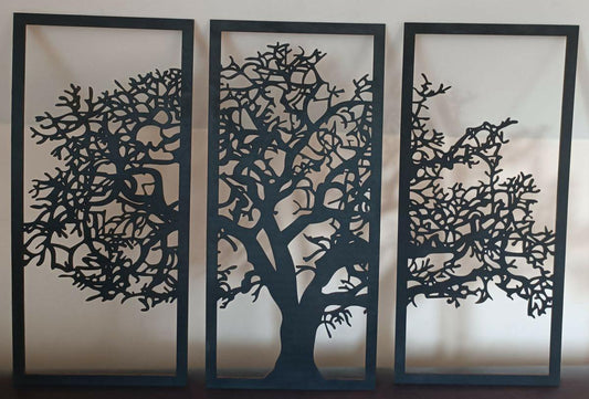 Wall Decor Tree in 3 panels 3 panel tree decor, Engraved Wall Art - ValueBox