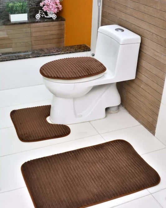 3-PCs-Anti-Skid-Commode-Mat-Set-2433-Chocolate-brown-Apricot-1364