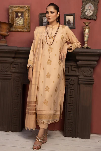 Diyar-E-Dil DL-21 : Unstitched Embroidered Dhanak 3PC - ValueBox