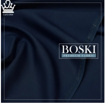 Navy Blue / Dark Blue Pure Business Class Boski / Booski / Boskey Men Suit / Shalwar Kameez / Kamiz Shalwar / Kurta Pajama Unstitched Fabric - ValueBox