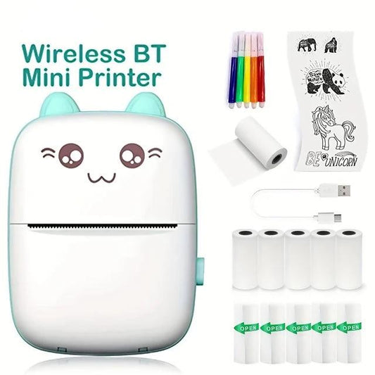 Mini Printer Portable, Pocket Thermal Printer, Bluetooth Wireless Smart Printer for Photo Picture Office Receipt Label Note QR Code Inkless Printing with iOS Android APP - ValueBox