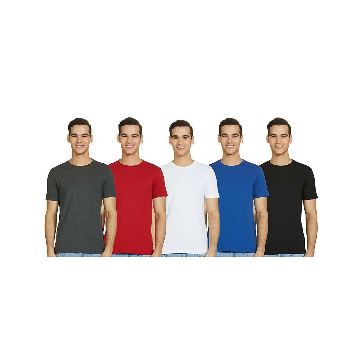 Khanani's T Shirt for men Pack of 5 multicolor basic summer tshirts for men - ValueBox