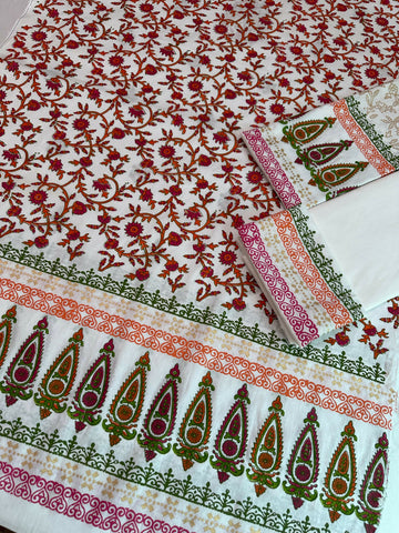 Dazzling – Cotton Lawn Block Print Unstitched 2 Pc Set