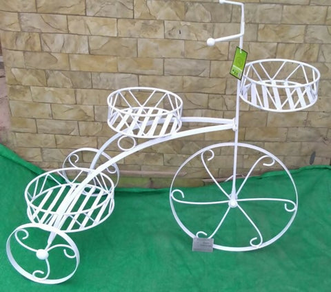 GEP Metal Tricycle Planter Stand for Garden & Home Décor