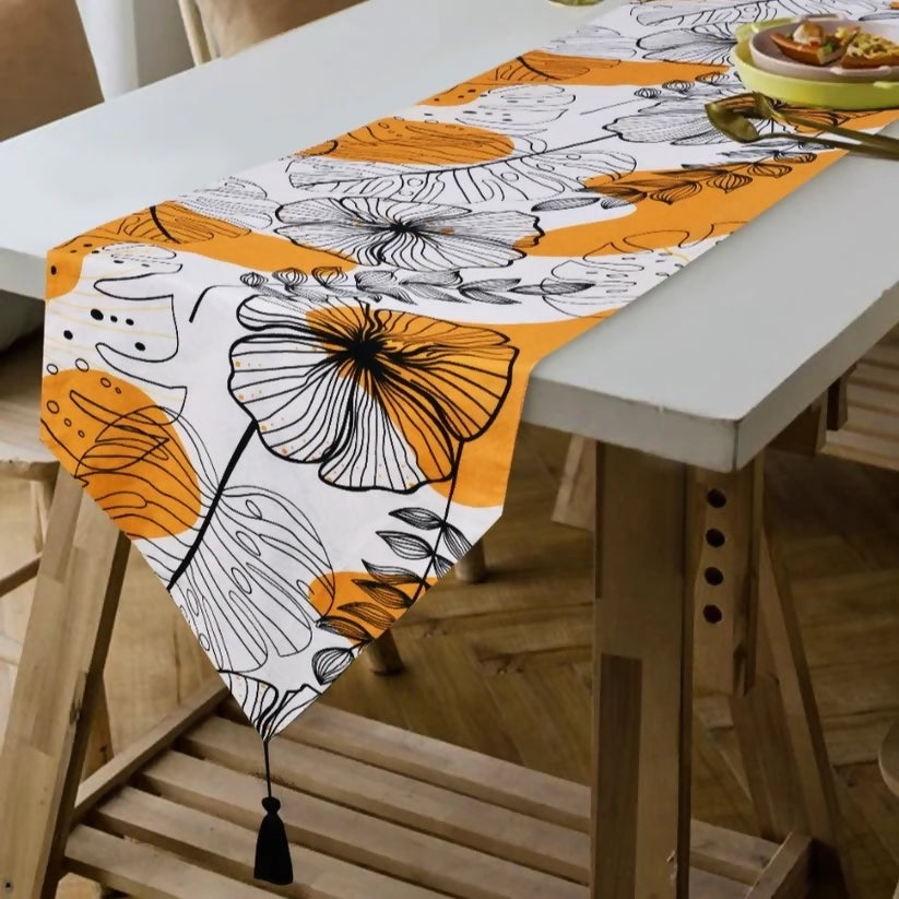 6-8-Seater-Dining-Table-Runner-Yellow-Orchid-Apricot-7355