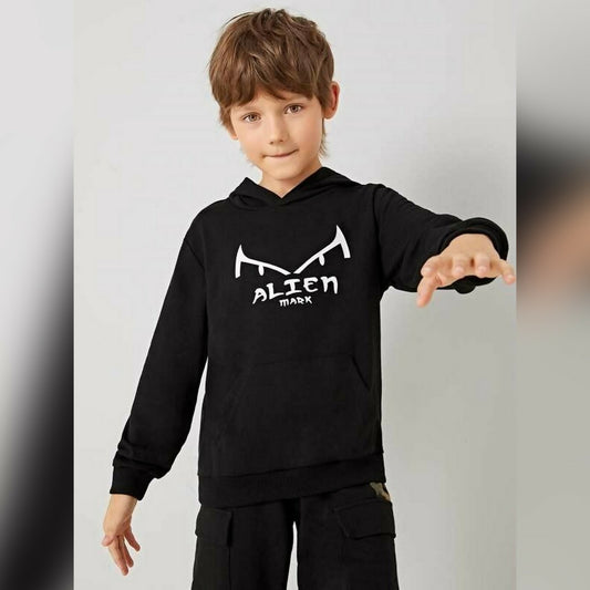 Khanani's Alien mark black pullover hooded hoodie for kids boys - ValueBox