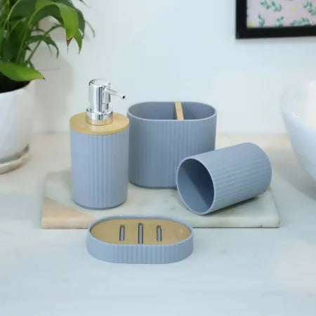 4-PCs-Wooden-Lid-Bath-Accessories-Set-2591-Grey-Lines-Apricot-8949