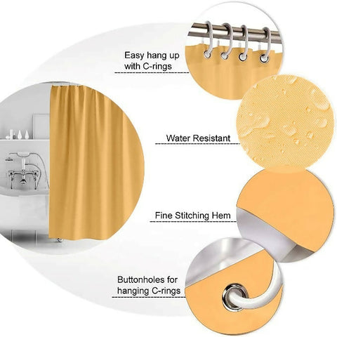 1-PC-Waterproof-Shower-Curtain-Light-Yellow-Apricot-7017