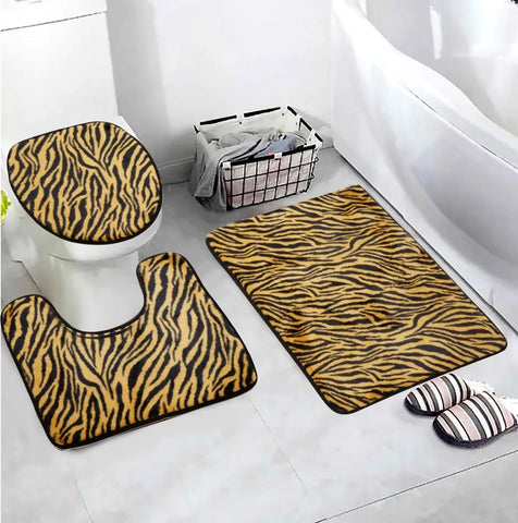 3-PCs-Anti-Skid-Commode-Mat-Set-Brown-Zebra-Print-Apricot-1155