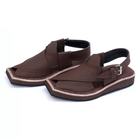 Peshawari Chappal Kaptaan Matte Brown color