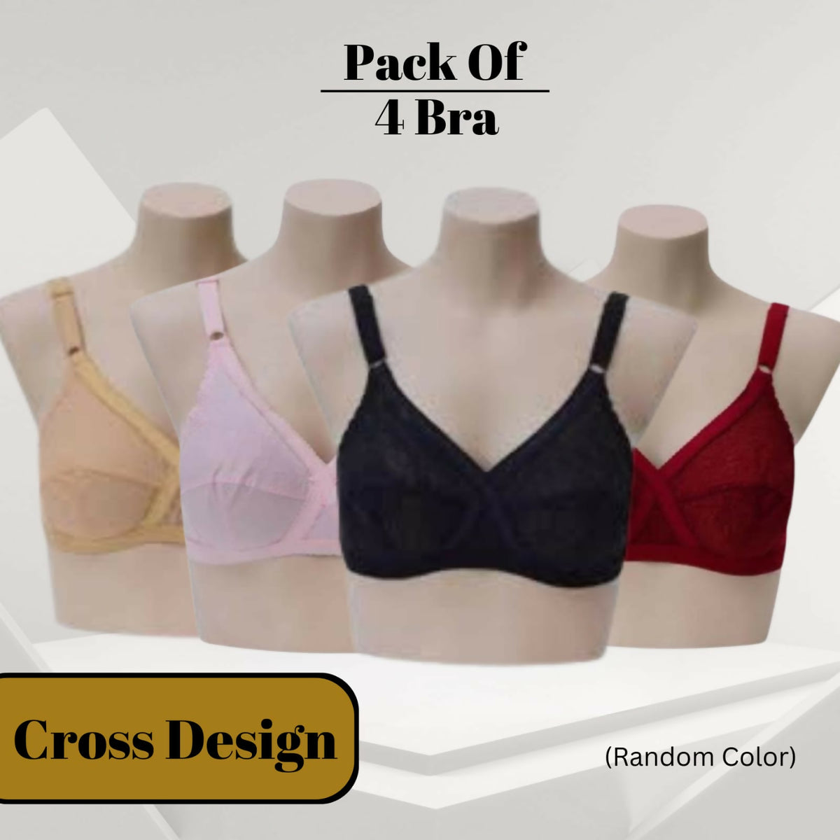 Pack Of 4 Cotton Bra For Gils NOn Padded