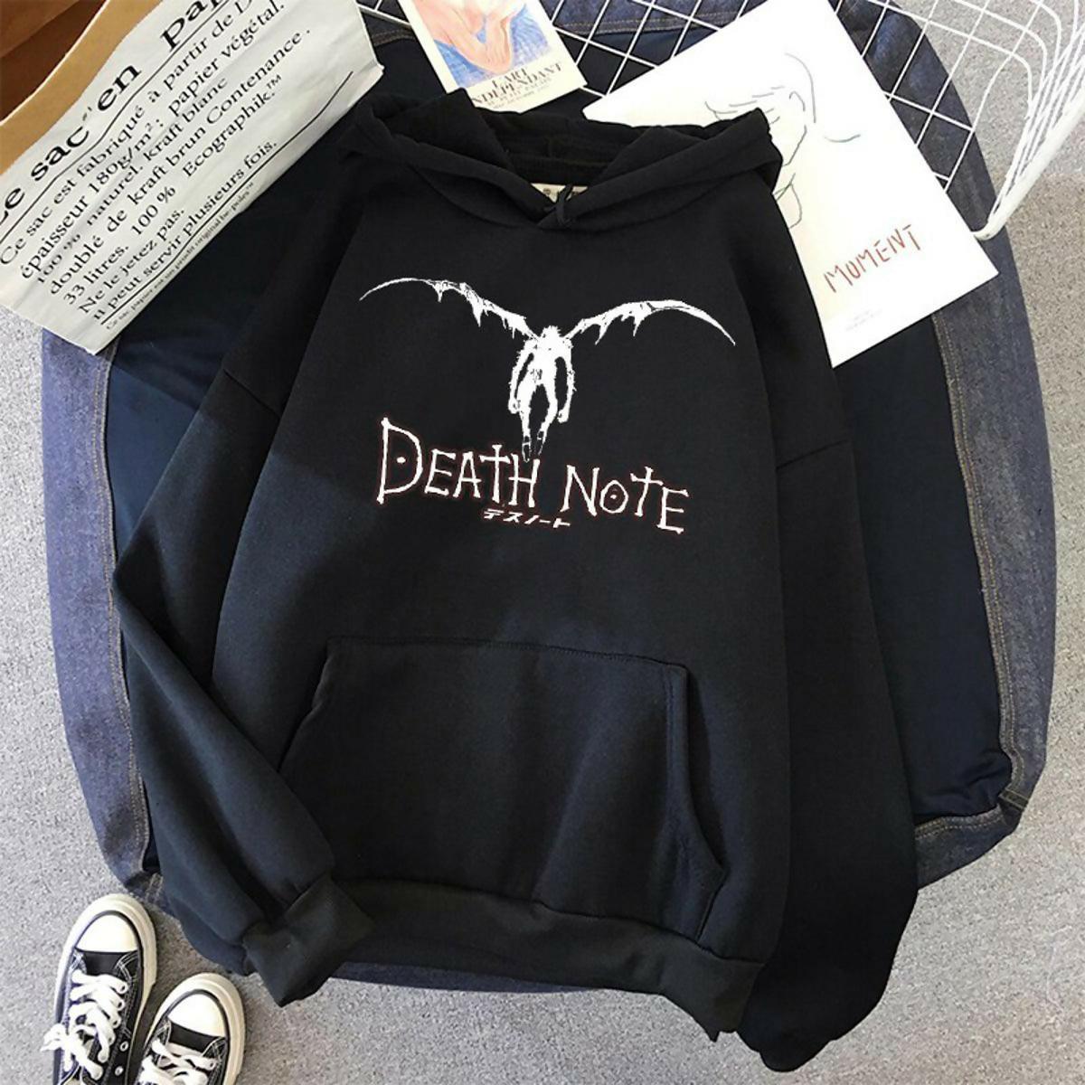 badgeKHANANIS Death Note Hoodie Anime print Sweatshirts Streetwear Hoody - ValueBox