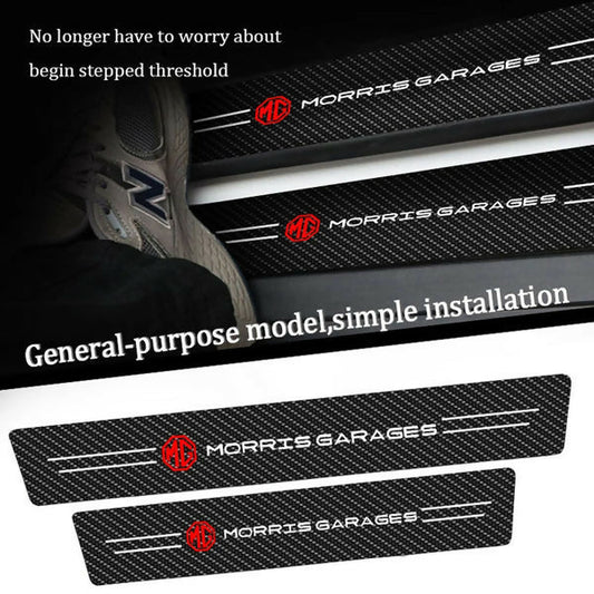 4Pcs Car Door Sill Protector, Scuff Plate Carbon Fiber Threshold Sticker (MG)