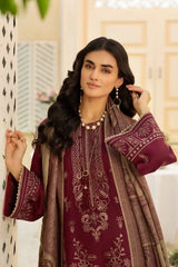 Shafaq SQ-30 : Unstitched Luxury Embroidered Dhanak 3PC - ValueBox
