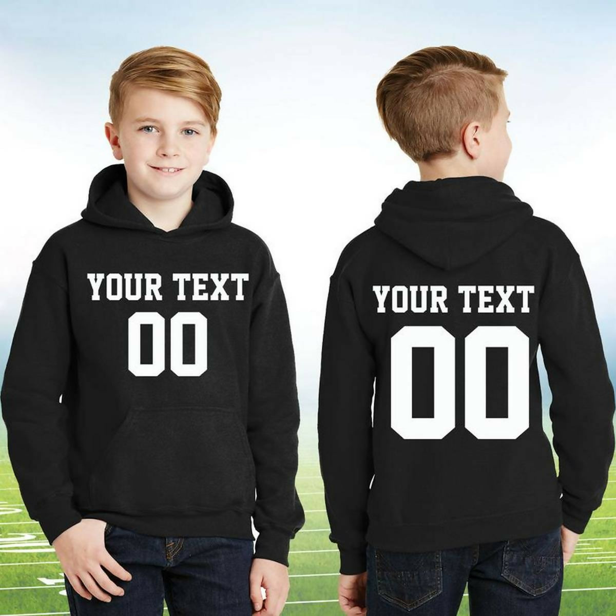 Khanani's Customized black pullover long sleeves hoodie for kids - ValueBox