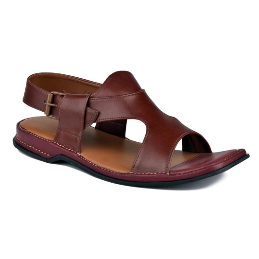 Panjedar Chappal Burgundy Kohati leather Chappal - ValueBox