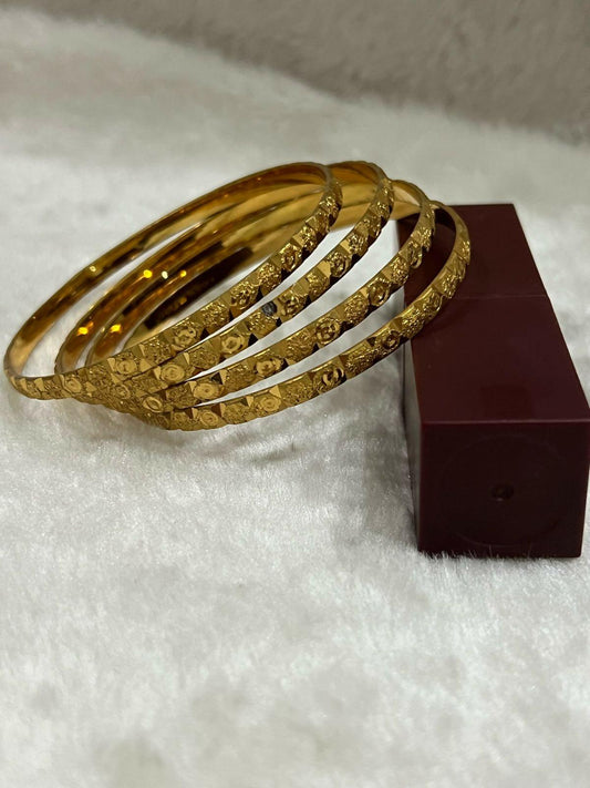 Gold Bangles 4pcs