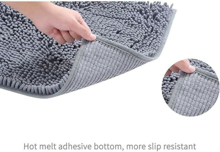 2-PCs-Microfiber-Anti-Slip-Commode-Mat-Set-Dark-Grey-Apricot-4318