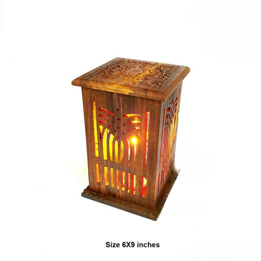 Table Lamp Wooden Hand Carved