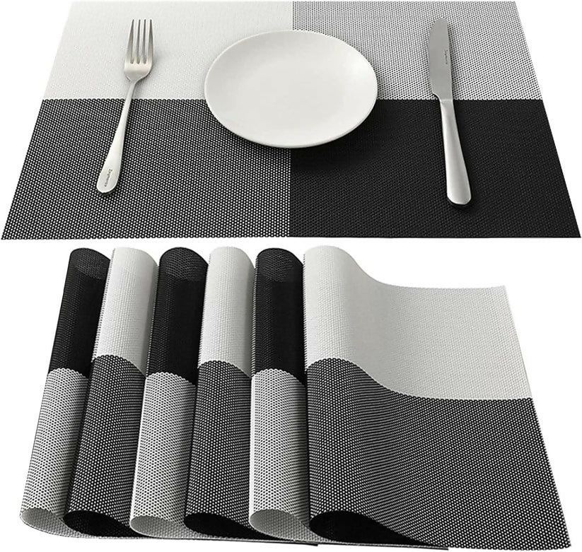 PVC-Table-Place-Mats-Black-Check-Apricot-7856