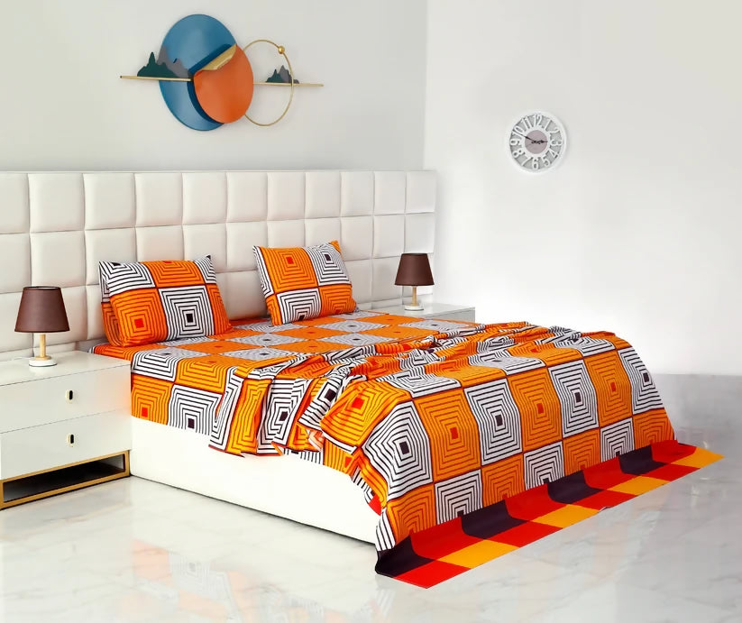 3-PCs-Double-Bed-Sheet-DB203-Apricot-6215