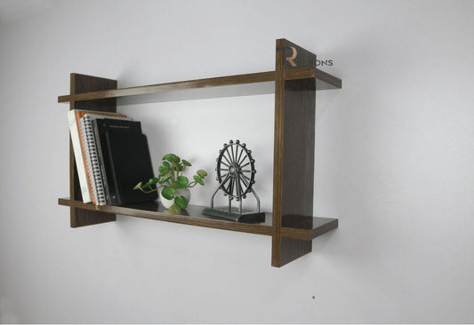 AKW Book and Magazine Floating Shelves 27-Inch Floating Shelf, Rectangular Shape Book Shelf-Dark Brown Decorative Wooden Wall Shelf | Storage Racks | wooden shelf for wall - ValueBox