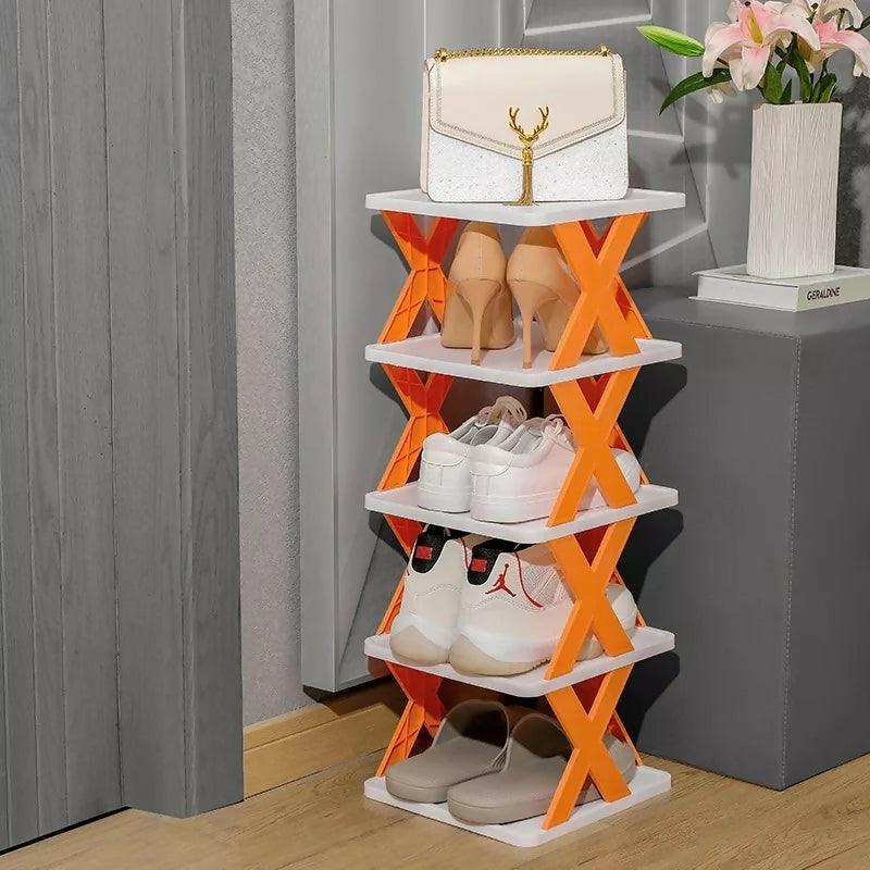 High Quality Foldable X Shape Shoe Rack 5 Layers