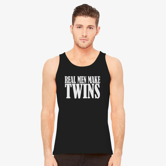 Real Men Make Twins funny printed sando tank top for men