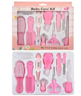 10Pcs Multi-Piece Baby Care Kit Newborn Hair Nail Thermometer Beauty Brush Kit