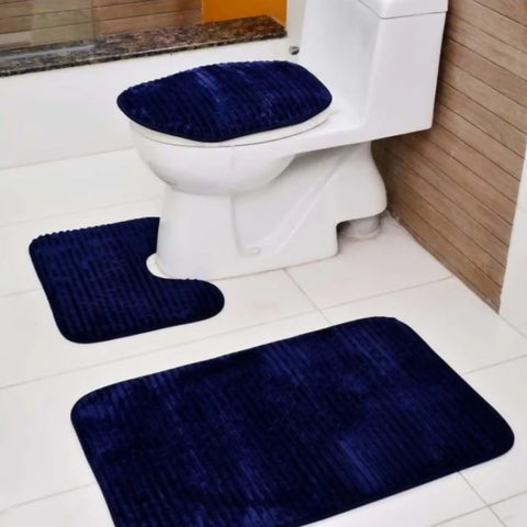 3-PCs-Anti-Skid-Commode-Mat-Set-2430-Navy-Blue-Apricot-8390