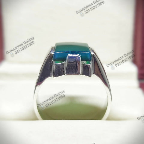 Natural Square Cut 4 CT Decent Agate Ring flawless Green Agate Ring Sterling Silver 925 Handmade Ring