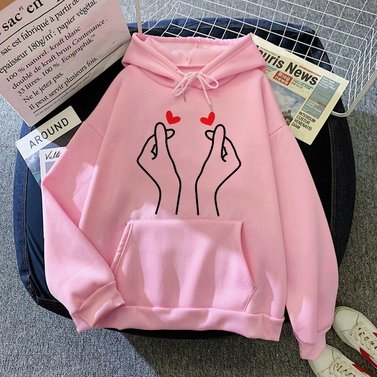 Khanani's Kpop fleece printed pullover hooded hoodies for winters hoody - ValueBox