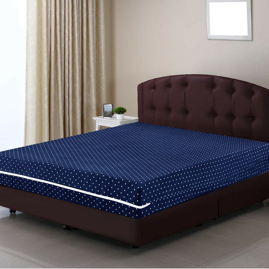 Zipper-Mattress-Cover-Printed-Blue-Polka-Apricot-1105